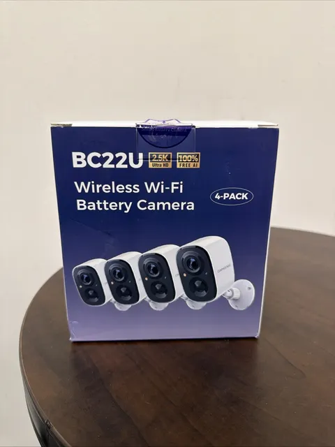 4 Pack Wireless Wi-Fi Home Battery Camera w/ Two Way Audio Model Cinmoore BC22U