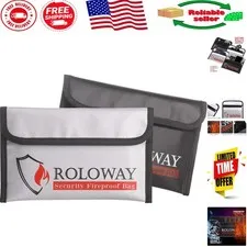 2-Pack Fireproof & Water-Resistant Bags 5x8 Inches for Cash, Jewelry & More