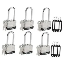 Weatherproof Padlock with Key (Keyed Alike) - Heavy Duty 6Pcs Keyed Alike