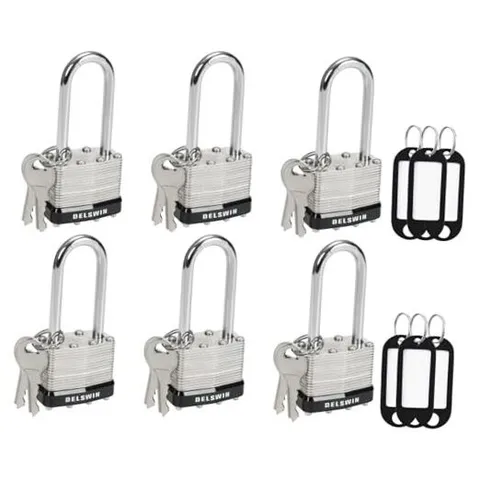 Weatherproof Padlock with Key (Keyed Alike) - Heavy Duty 6Pcs Keyed Alike