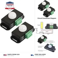 RTNLIT 12V 24V PIR Motion Sensor LED Light Switch, 5-8M Induction Distance | ...
