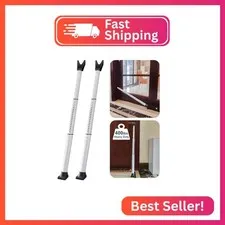 Rerishom 2 Pack Door Security Bar, Heavy Duty Patio Door Lock,White