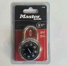New Master Lock Padlock Combination Lock Anti-Shim 3-Digit Lock #1500D Black