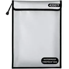 Fireproof Document Bag – Waterproof Fireproof Money Bag for Cash with Zipper,...
