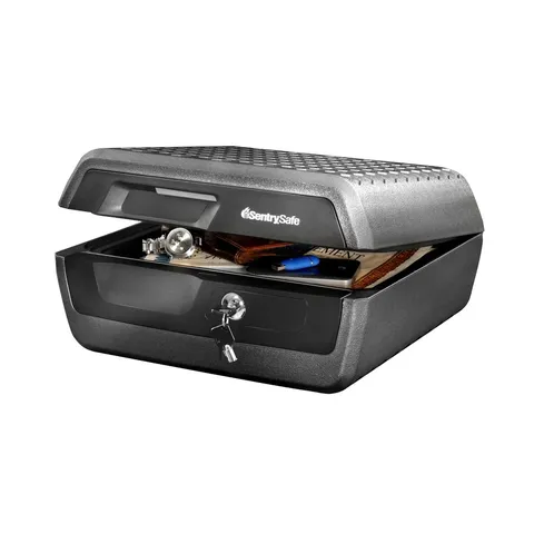 CHW30200 Fire-Resistant And Water-Resistant Box Safe With Tubular Key Lock, 0.36