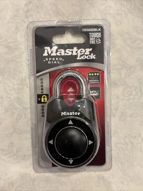 Master Lock Speed Dial Resettable Combination 1500iD Directional Movement Black