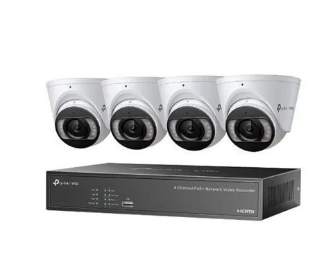 TP-Link VIGI NK4P-T4425-2T 4MP Full-Color Turret IPC and 4-Channel PoE+ NVR Kit