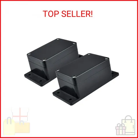 Pinfox 2 Pack IP65 Electronic Project Box Plastic ABS Waterproof Black Junction