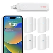 Home Alarm System 5-Piece kit, Door Window Sensors WiFi Slient Alarm System f...