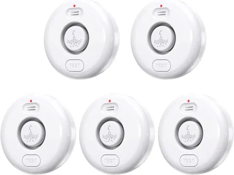 Water Leak Alarm Detector Pack 5, 120dB Loud, Waterproof IP66 Sensor, Leak and