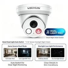 Vikylin 8mp POE Camera Smart Dual Light Pro 1/1.8 Sensor 4k ip camera Onvif