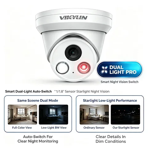 Vikylin 8mp POE Camera Smart Dual Light Pro 1/1.8 Sensor 4k ip camera Onvif