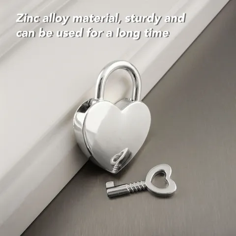 4 Set Heart Padlock Metal Decorative Love Lock with Keys for Diary Book Jewelry