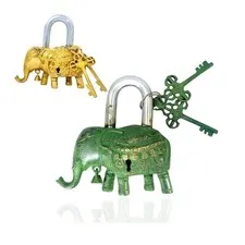 Antique Brass Elephant Padlock Handcrafted Vintage Decorative Solid Brass