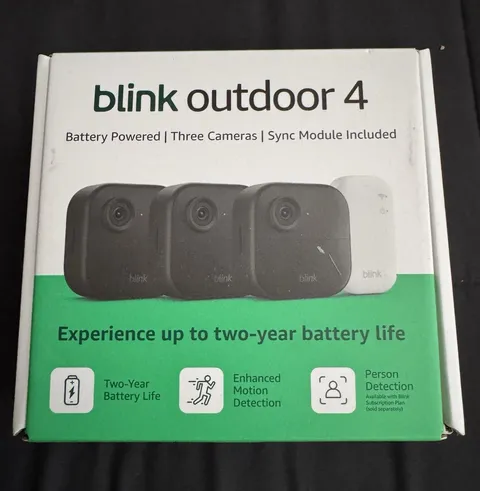 Blink Outdoor 4 3-Cam Wireless Wi-Fi Battery Security Cameras 1080p Alexa Black