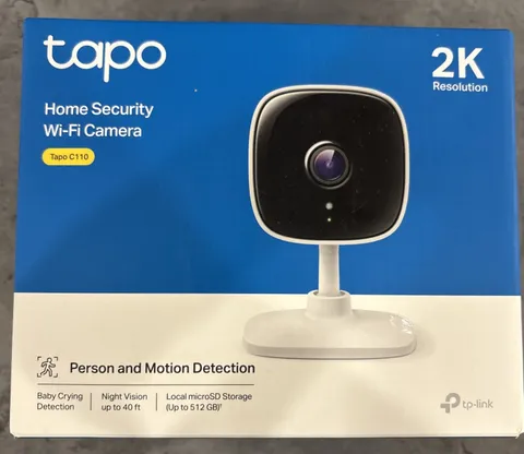 TP-LINK Tapo 2k Indoor Security Wi-Fi Camera, Tapo C110 Night Vision, White