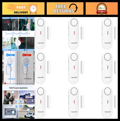 9 Pack Door & Window Alarms for Kids Safety, Wireless Home Security Chime, 3-Lev