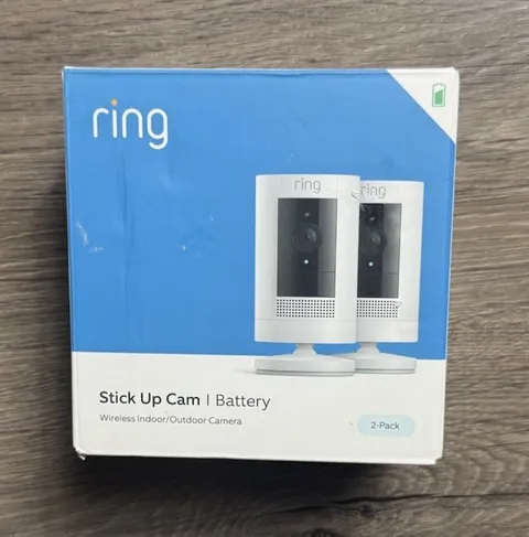 Ring Stick Up Cam Battery 2-Pack Wireless Wi-Fi Indoor/Outdoor 1080p White - New