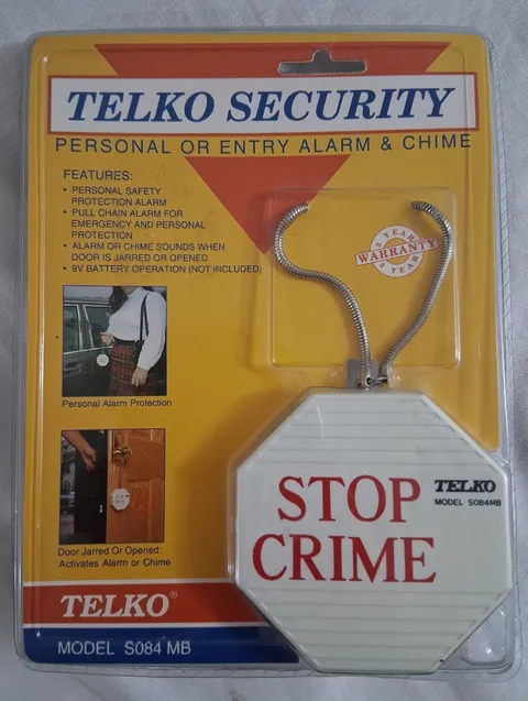 TELKO Security  Model S084MB Door Knob Vibration Alarm Brand New Sealed