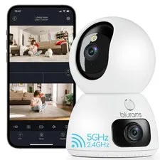 blurams 2K Dual-Lens Indoor Camera, 360° PTZ Pet Camera with Phone App, Split...