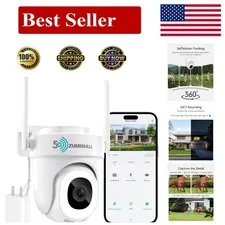 Indoor/Outdoor Security Camera - Alexa Compatible with Night Vision