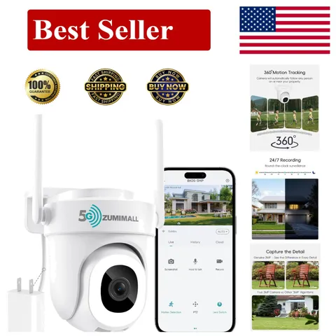 Indoor/Outdoor Security Camera - Alexa Compatible with Night Vision