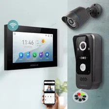 HOMSECUR Waterproof 4 Wire WIFI Video Doorbell Intercom Card Entry Voice Message