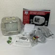 Bunker Hill Security #66556 Security System Black/White Monitor Two Cameras NOS