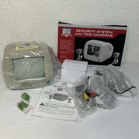 Bunker Hill Security #66556 Security System Black/White Monitor Two Cameras NOS