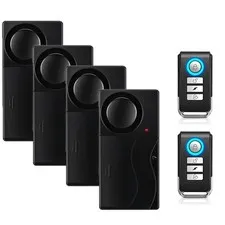 Wireless Anti-Theft Alarm System | 4 Sensors, 2 Remotes, 110dB for Doors, Window