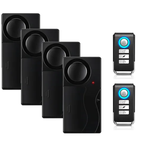 Wireless Anti-Theft Alarm System | 4 Sensors, 2 Remotes, 110dB for Doors, Window