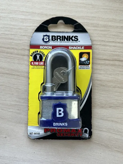 Brinks Promax Security 1 3/4 Laminated Steel Boron Shackle Padlock 667-44102
