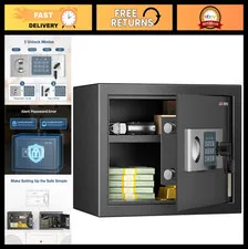 Home Security Safe Box, 0.6 Cu Ft Lock Box for Money, Jewelry, Documents & Guns,