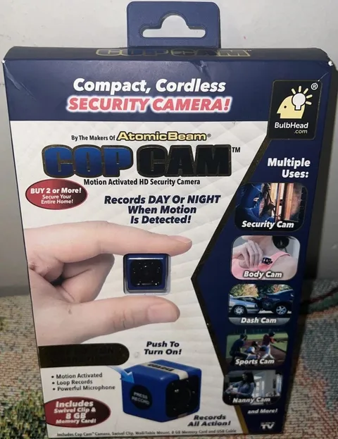 Atomic Beam M17697 Cop Cam Mini Wireless Security Camera NEW IN BOX!