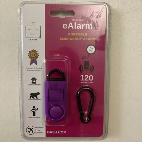 BASU eAlarm 120 dB Portable Security Emergency Alarm Self Defense Purple New
