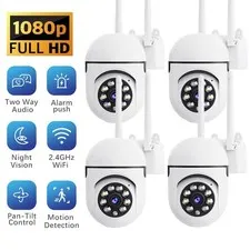 4-Pack Wireless WiFi Security Camera System 1080P Smart Home Pan/Tilt Audio 2.4G