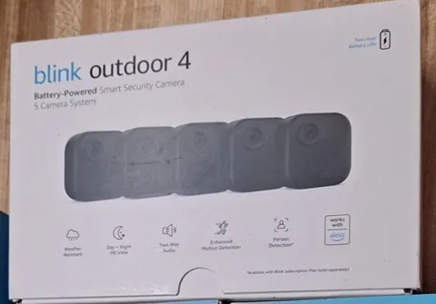 Blink Outdoor 4 Camera Set. 5 Cameras for Security. New Open Box