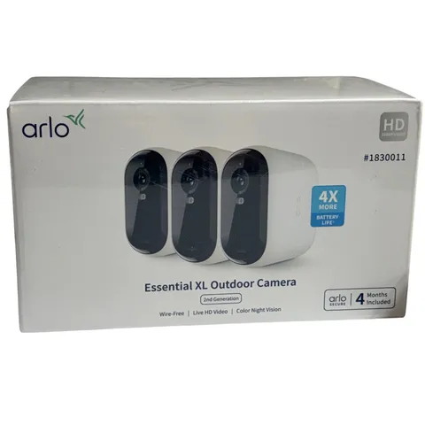 Arlo Essential XL Outdoor Camera 2nd Gen 3-Pack 1080p HD White VMC2352-1CCNAS