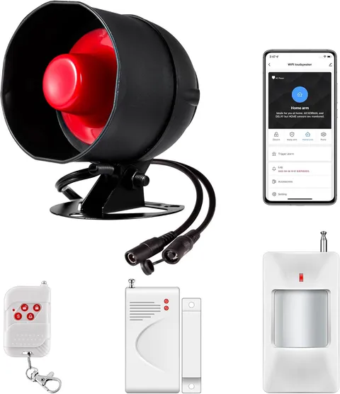 Wifi Alarm Home Security System, Wireless Alarm System with Loud 120Db Window Do
