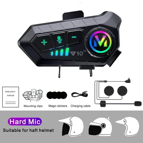 1/2Pcs Y10 2x Bluetooth Motorcycle Helmet Intercom 300M Wireless Intercomunicado