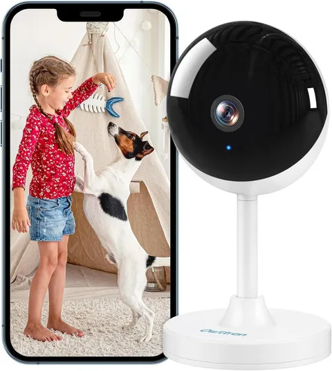 Indoor Smart Camera 2K, 2.4GHz WiFi Monitor Cameras for Home Night Vision Gifts
