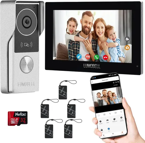 Wired Video Doorbell Intercom System with 7" Touchscreen Indoor Monitor, 1080P H