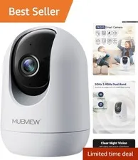 Live-Streaming 2K Security Camera with Smart Tracking for Home & Baby Monitoring