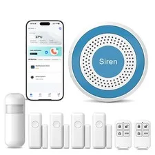 Home Security System, Home Alarm System Wireless 8 Piece Kit with Phone APP A...