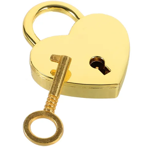 Small Heart Padlock with Key Couples Wishing Lock Jewelry Box Lock Diary Book