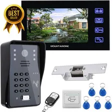 7” LCD RFID Video Door Intercom System with Electric Strike Lock Remote Unlock