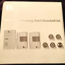 1byone Wireless Driveway Alert Doorbell Kit, LED, Motion Activated, 24ft range.