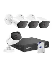 4K Security Camera System, AI Human Vehicle Detection, 4pcs 8MP Wired Indoor ...