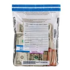 Ultima Blue Tamper-Evident Clear Deposit Bags 9W x 12H Pack of 100 with Advan...