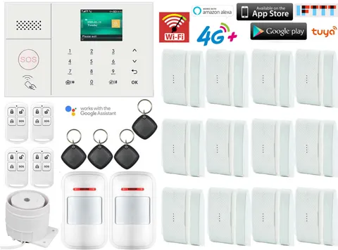 D31 WIFI 4G GSM TUYA APP RFID Wireless Wired Home Security Burglar Alarm System